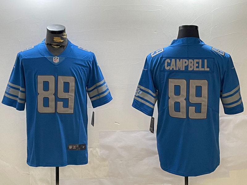 Men's Detroit Lions Dan Campbell #89 Blue Jersey